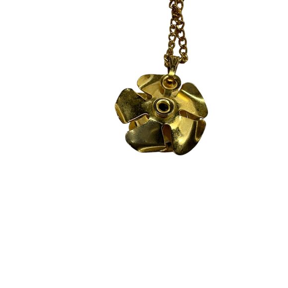 Green and Gold Floral Necklace - Picture 2 of 7